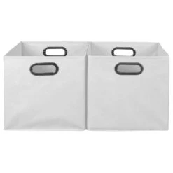 Niche Cubo Set Of 2 Foldable Fabric Storage Bins- White -Cymax Sales 2011714 2 L