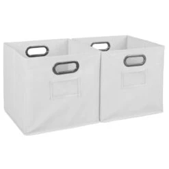 Niche Cubo Set Of 2 Foldable Fabric Storage Bins- White -Cymax Sales 2011714 6 L