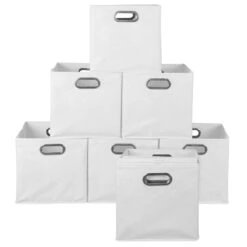 Niche Cubo Set Of 12 Foldable Fabric Storage Bins- White -Cymax Sales 2011717 10 L