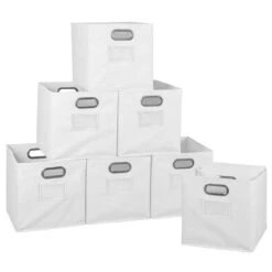 Niche Cubo Set Of 12 Foldable Fabric Storage Bins- White -Cymax Sales 2011717 6 L