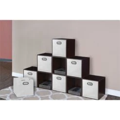 Niche Cubo Set Of 12 Foldable Fabric Storage Bins- White -Cymax Sales 2011717 8 L