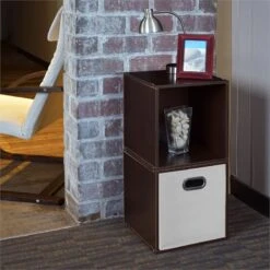 Niche Cubo Storage Set - 2 Cubes And 1 Canvas Bin- Truffle/White -Cymax Sales 2011718 8 L