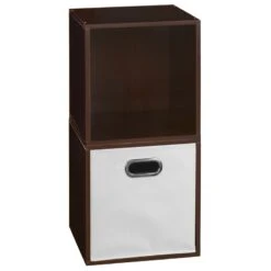Niche Cubo Storage Set - 2 Cubes And 1 Canvas Bin- Truffle/White -Cymax Sales 2011718 9 L