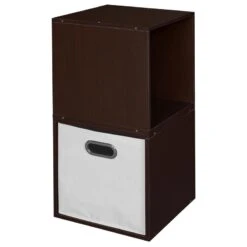 Niche Cubo Storage Set - 2 Cubes And 1 Canvas Bin- Truffle/White