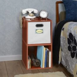 Niche Cubo Storage Set - 2 Cubes And 1 Canvas Bin- Cherry/White 23 Niche Cubo Storage Set - 2 Cubes And 1 Canvas Bin- Cherry/White -Cymax Sales 2011719 9 L