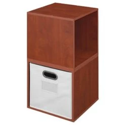 Niche Cubo Storage Set - 2 Cubes And 1 Canvas Bin- Cherry/White