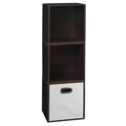 Niche Cubo Storage Set - 3 Cubes And 1 Canvas Bin- Truffle/White -Cymax Sales 2011721 5 L