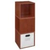 Niche Cubo Storage Set - 3 Cubes And 1 Canvas Bin- Cherry/White