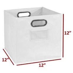 Niche Cubo Storage Set - 4 Cubes And 2 Canvas Bins- Warm Cherry/White -Cymax Sales 2011725 6 L