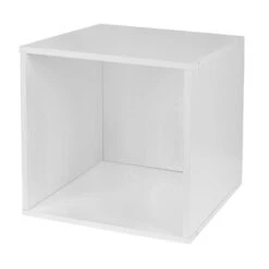 Niche Cubo Storage Set - 4 Cubes And 2 Canvas Bins- White Wood Grain/White 25 Niche Cubo Storage Set - 4 Cubes And 2 Canvas Bins- White Wood Grain/White -Cymax Sales 2011742 12 L