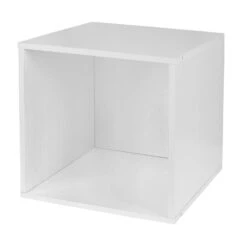 Niche Cubo Storage Set - 4 Cubes And 2 Canvas Bins- White Wood Grain/White 17 Niche Cubo Storage Set - 4 Cubes And 2 Canvas Bins- White Wood Grain/White -Cymax Sales 2011742 4 L