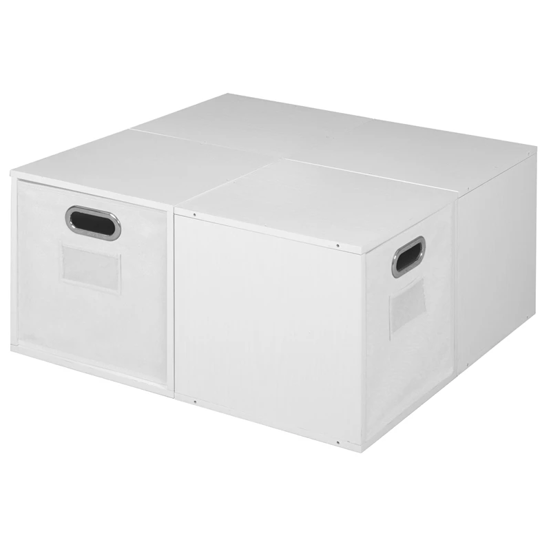 Niche Cubo Storage Set - 4 Cubes And 2 Canvas Bins- White Wood Grain/White 11 Niche Cubo Storage Set - 4 Cubes And 2 Canvas Bins- White Wood Grain/White - Image 11