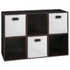 Niche Cubo Storage Set - 6 Cubes And 3 Canvas Bins- Truffle/White