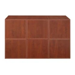 Niche Cubo Storage Set - 6 Cubes And 3 Canvas Bins- Cherry/White -Cymax Sales 2011744 2 L