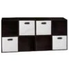 Niche Cubo Storage Set - 8 Cubes And 4 Canvas Bins- Truffle/White