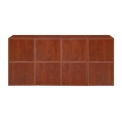 Niche Cubo Storage Set - 8 Cubes And 4 Canvas Bins- Cherry/White -Cymax Sales 2011747 2 L