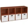 Niche Cubo Storage Set - 8 Cubes And 4 Canvas Bins- Cherry/White