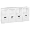 Niche Cubo Storage Set - 8 Cubes And 4 Canvas Bins- White Wood Grain/White