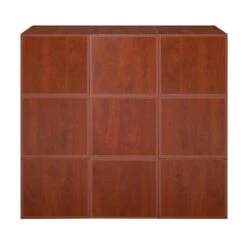 Niche Cubo Storage Set - 9 Cubes And 5 Canvas Bins- Cherry/White -Cymax Sales 2011750 2 L