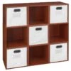 Niche Cubo Storage Set - 9 Cubes And 5 Canvas Bins- Cherry/White