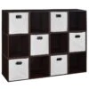 Niche Cubo Storage Set - 12 Cubes And 6 Canvas Bins- Truffle/White