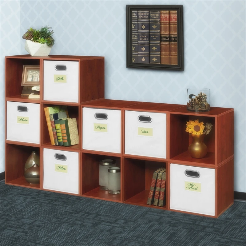 Niche Cubo Storage Set - 12 Cubes And 6 Canvas Bins- Cherry/White 9 Niche Cubo Storage Set - 12 Cubes And 6 Canvas Bins- Cherry/White - Image 9