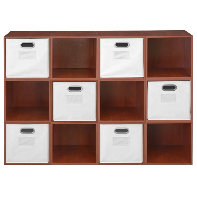 Niche Cubo Storage Set - 12 Cubes And 6 Canvas Bins- Cherry/White 12 Niche Cubo Storage Set - 12 Cubes And 6 Canvas Bins- Cherry/White - Image 12