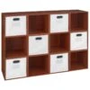 Niche Cubo Storage Set - 12 Cubes And 6 Canvas Bins- Cherry/White