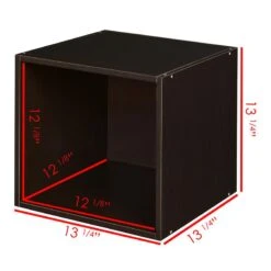 Niche Cubo Storage Set- 1 Full Cube/1 Half Cube W/ Foldable Bins- Truffle/White -Cymax Sales 2011755 3 L