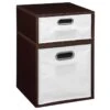 Niche Cubo Storage Set- 1 Full Cube/1 Half Cube W/ Foldable Bins- Truffle/White