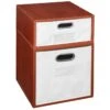 Niche Cubo Storage Set- 1 Full Cube/1 Half Cube W/ Foldable Bins- Cherry/White
