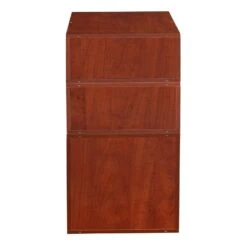 Niche Cubo Storage Set- 1 Full Cube/2 Half Cubes W/ Foldable Bins- Cherry/White -Cymax Sales 2011791 12 L