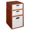 Niche Cubo Storage Set- 1 Full Cube/2 Half Cubes W/ Foldable Bins- Cherry/White