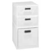 Niche Cubo Set- 1 Full/2 Half Cubes W/ Foldable Bins- White Wood Grain/White