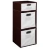Niche Cubo Storage Set- 2 Full Cubes/1 Half Cube W/ Foldable Bins- Truffle/White