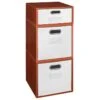 Niche Cubo Storage Set- 2 Full Cubes/1 Half Cube W/ Foldable Bins- Cherry/White
