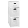Niche Cubo Set- 2 Full/1 Half Cube W/ Foldable Bins- White Wood Grain/White