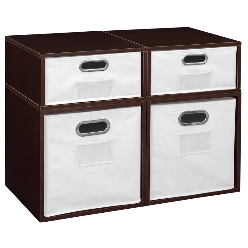 Niche Cubo Storage Set- 2 Full/2 Half Cubes W/ Foldable Bins- Truffle/White 12 Niche Cubo Storage Set- 2 Full/2 Half Cubes W/ Foldable Bins- Truffle/White - Image 12