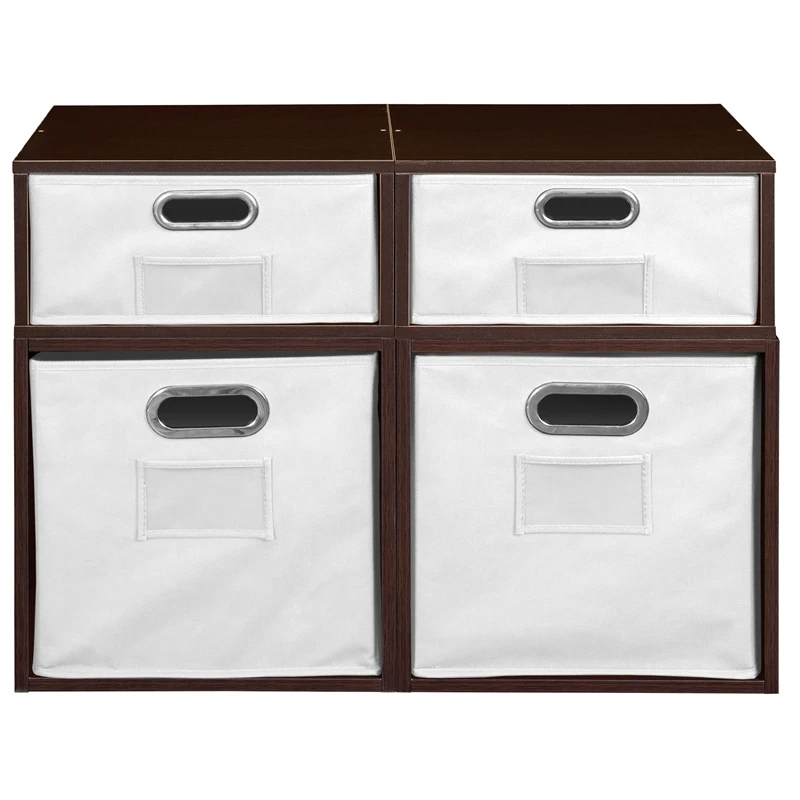 Niche Cubo Storage Set- 2 Full/2 Half Cubes W/ Foldable Bins- Truffle/White 11 Niche Cubo Storage Set- 2 Full/2 Half Cubes W/ Foldable Bins- Truffle/White - Image 11