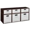 Niche Cubo Storage Set- 3 Full/3 Half Cubes W/ Foldable Bins- Truffle/White