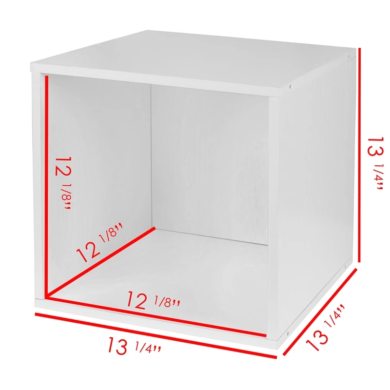 Niche Cubo Set- 4 Full/2 Half Cubes W/ Foldable Bins- White Wood Grain/White 10 Niche Cubo Set- 4 Full/2 Half Cubes W/ Foldable Bins- White Wood Grain/White - Image 10