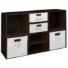 Niche Cubo Storage Set- 4 Full/4 Half Cubes W/ Foldable Bins- Truffle/White