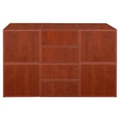 Niche Cubo Storage Set- 4 Full Cubes/4 Half Cubes W/ Foldable Bins- Cherry/White -Cymax Sales 2011817 11 L