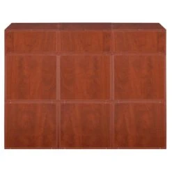 Niche Cubo Storage Set- 6 Full Cubes/3 Half Cubes W/ Foldable Bins- Cherry/White -Cymax Sales 2011821 2 L