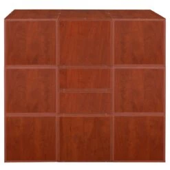 Niche Cubo Storage Set- 6 Full Cubes/6 Half Cubes W/ Foldable Bins- Cherry/White -Cymax Sales 2011823 10 L