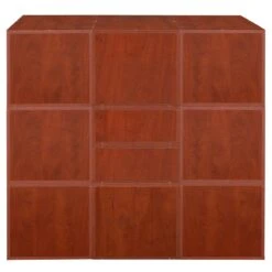 Niche Cubo Storage Set- 6 Full Cubes/6 Half Cubes W/ Foldable Bins- Cherry/White -Cymax Sales 2011823 2 L