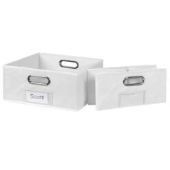 Niche Cubo Set Of 2 Half-Size Foldable Fabric Storage Bins- White -Cymax Sales 2011851 6 L