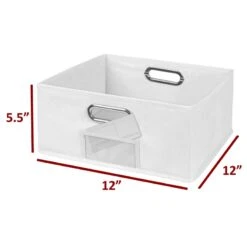 Niche Cubo Set Of 2 Half-Size Foldable Fabric Storage Bins- White -Cymax Sales 2011851 7 L