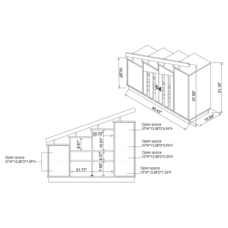 Furniture Of America Barstead Wood Staircase Shoe Cabinet In Gray Oak 6 Furniture Of America Barstead Wood Staircase Shoe Cabinet In Gray Oak - Image 6