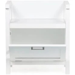 Simpli Home Gatsby 24.4 " H X 22 " W Storage Hamper Bench In Pure White -Cymax Sales 2018412 3 L